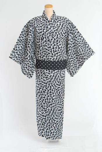 MEN'S YUKATA & OBI - BLACK/BLACK